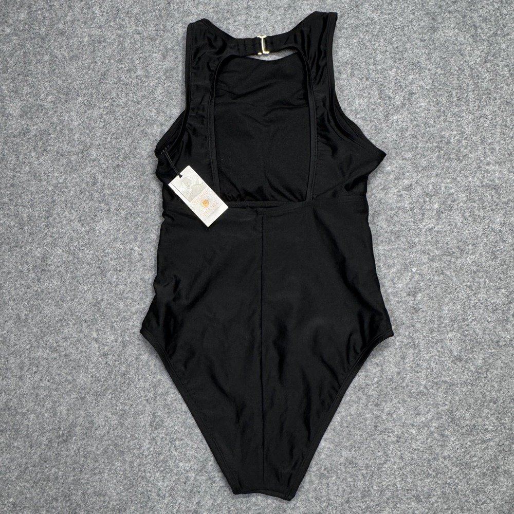 Shade & Shore Black High Neck Swimsuit, Size XS (0-2), One Piece Open Back NEW - Picture 4 of 12